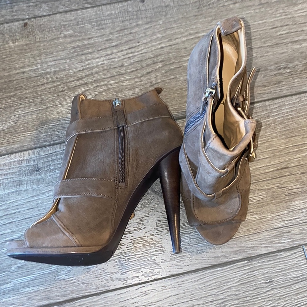 Nine West high heeled peep toe bootie